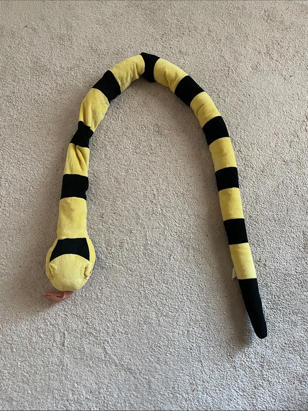 Yellow & Black Plush Snake Soft Toy for Kids